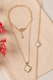 Heliophilia Silver Conjunto de Collar y Pulsera de Metal Dorado